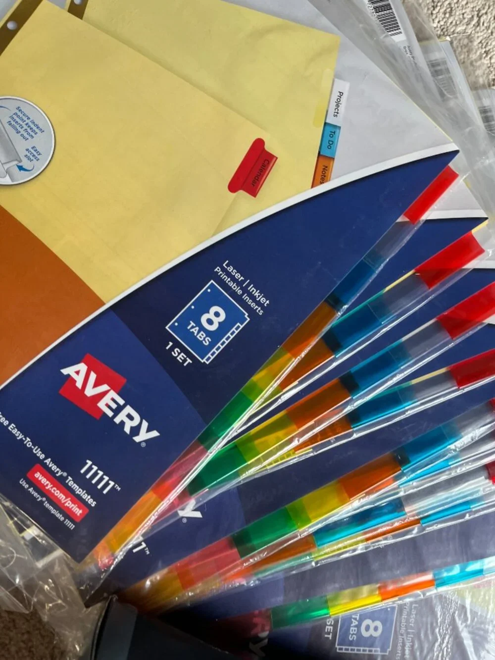 Avery Tabs‎ Files (15 sets) Plus Ivory Envelopes (Great Value!!)